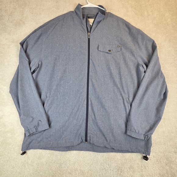 Linksoul Other - Linksoul Tempus Fugit Jacket Mens XXL Blue Gray Full Zip Golf Windbreaker LS339
